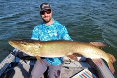 Harrison Haack, Campbellsport, WI, 49 1/2-incher on the Sunday of Wisconsin's southern musky opening weekend.