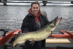 Lexi Wojcik, Delavan, WI,  42 inches (first musky), Wisconsin River.